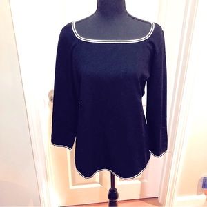 Talbots Sq. Neck Black Sweater, Size M